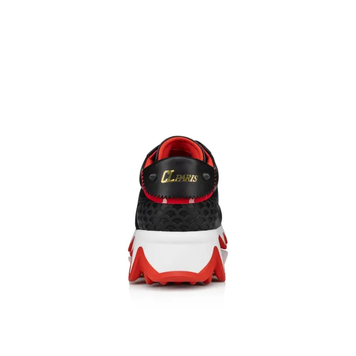 Kids Mini Shark Sneakers 8211 Calf Leather Suede And Patent Calf Leather 8211 Black Black Christian Louboutin Sneakers