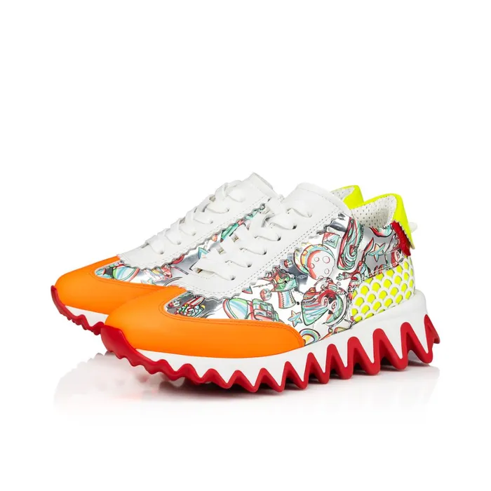 Kids Mini Shark Sneakers 8211 Fluo Calf Leather And Leather Spacy Loubi Print 8211 Multicolor Multicolor Christian Louboutin Sneakers Kids Mini Shark Sneakers 8211 Fluo Calf Leather And Leather Spacy Loubi Print 8211 Multicolor Multicolor Christian Louboutin Sneakers