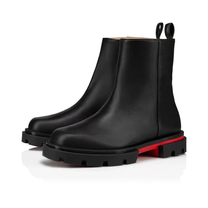 Kids Minibootamoi Boots 8211 Calf Leather 8211 Black Black Christian Louboutin Boots and Loafers