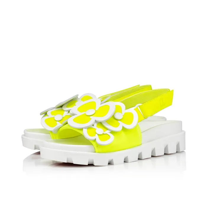 Kids Pensamoi Sandals 8211 Neoprene And Fluo Calf Leather 8211 Yellow Yellow Christian Louboutin Sandals Kids Pensamoi Sandals 8211 Neoprene And Fluo Calf Leather 8211 Yellow Yellow Christian Louboutin Sandals