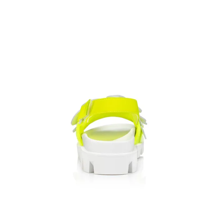 Kids Pensamoi Sandals 8211 Neoprene And Fluo Calf Leather 8211 Yellow Yellow Christian Louboutin Sandals