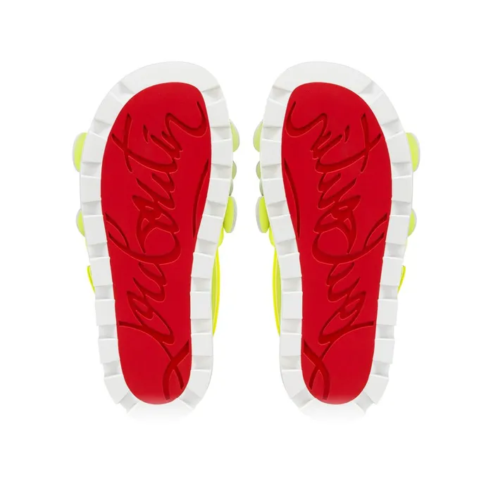 Kids Pensamoi Sandals 8211 Neoprene And Fluo Calf Leather 8211 Yellow Yellow Christian Louboutin Sandals