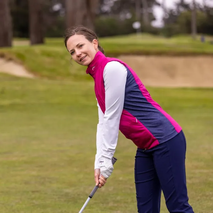 KJUS Jackets and Vests Radiation Vest 8211 Insulated Golf Vest Steel Blueblueberry Melange 8211 Women