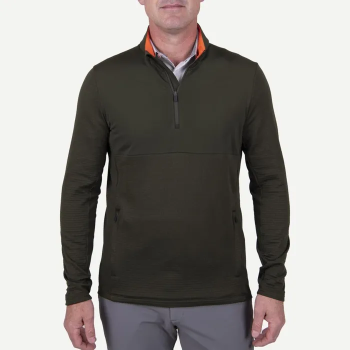 KJUS Midlayers and Sweaters David Midlayer HalfZip Dark Olive 8211 Men