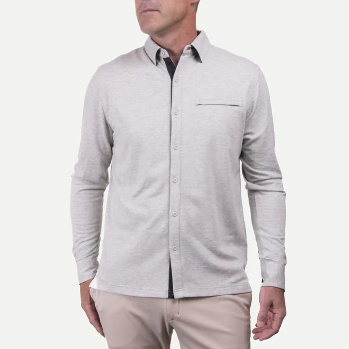KJUS Polos and Shirts Inverness Texture Shirt 8211 Cashmereblend Button Shirt Creamalloy 8211 Men