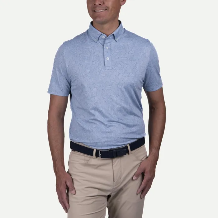 KJUS Polos Lance Printed Polo SS Neptuneblue Fog 8211 Men