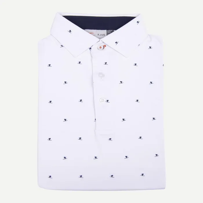 KJUS Polos Sotto Polo SS Whiteatlanta Blue 8211 Men