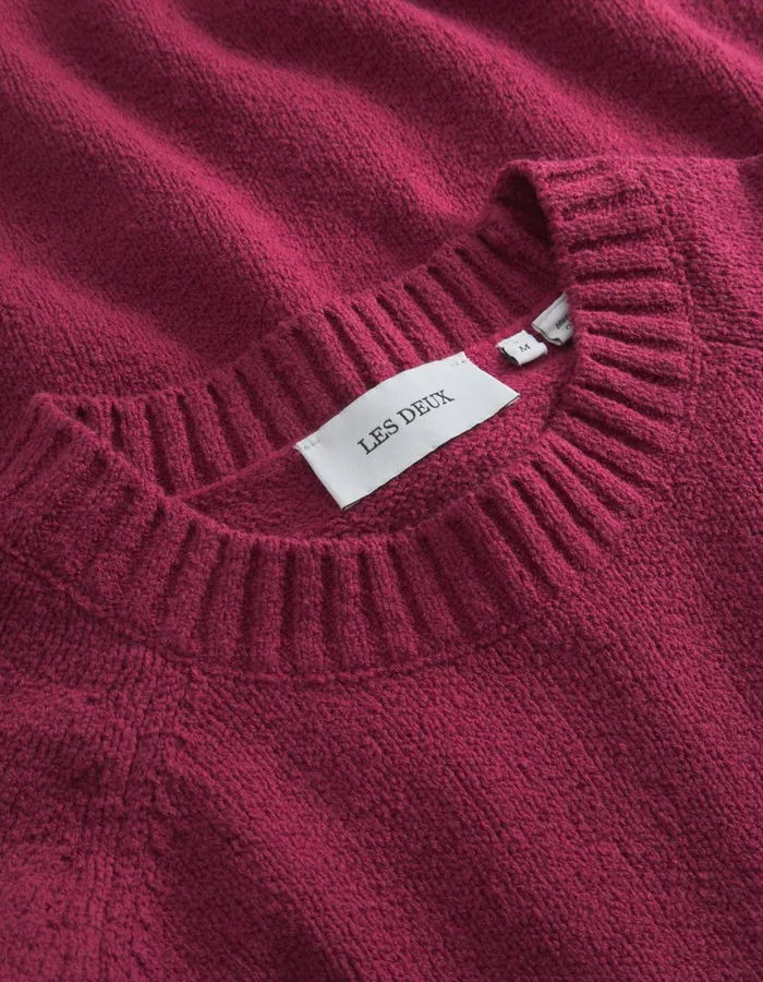 Knitwear Men Les Deux Brad Roundneck Knit 8211 Beet Red