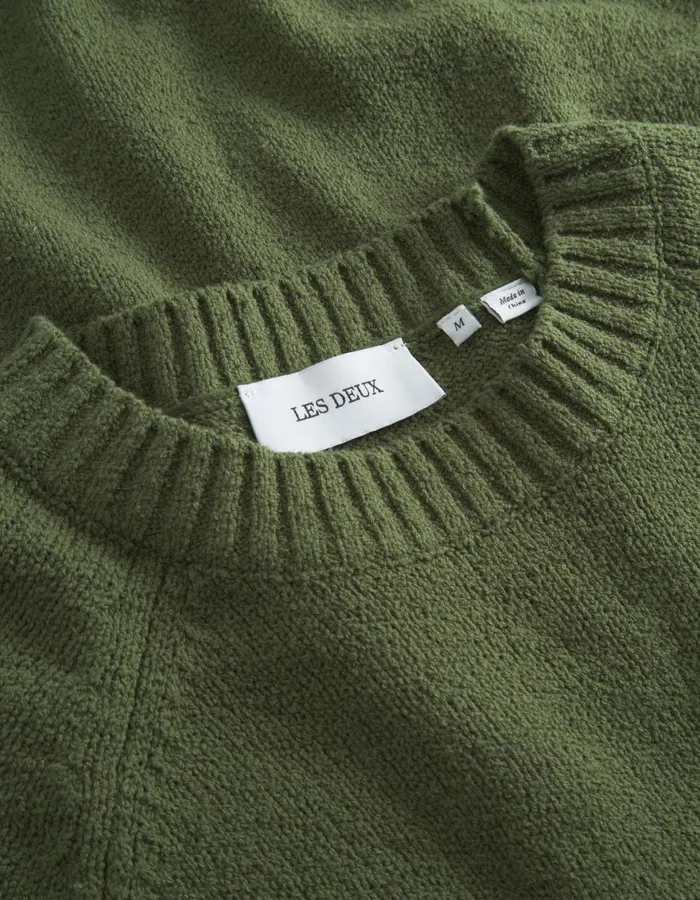 Knitwear Men Les Deux Brad Roundneck Knit 8211 Chive Green