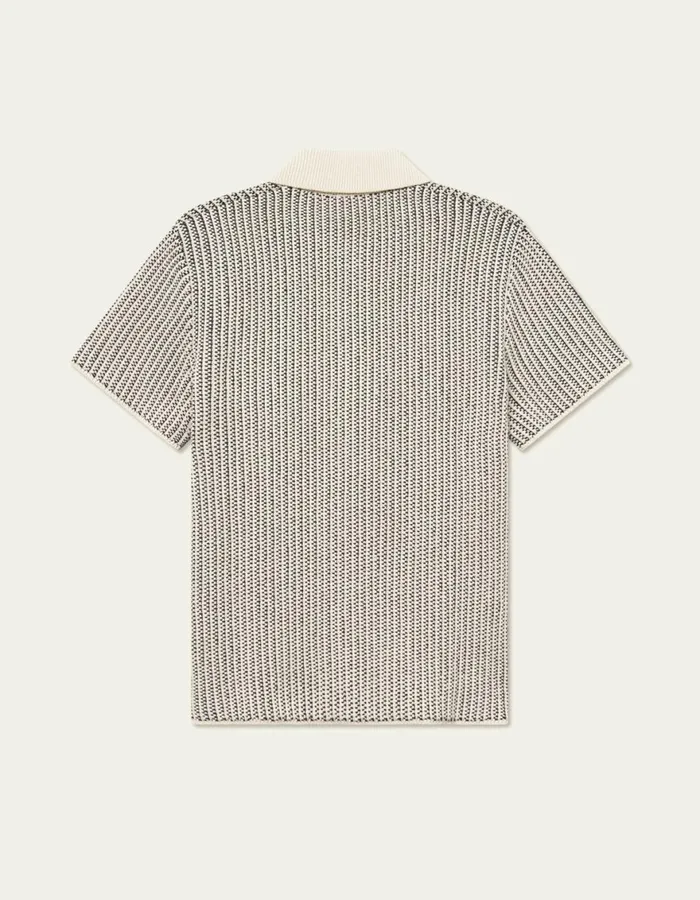 Knitwear Men Les Deux Easton Knitted SS Shirt 8211 IvoryBlack