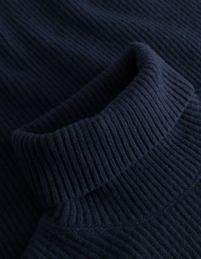 Knitwear Men Les Deux Eddie Wool Rib Rollneck Knit 8211 Dark Navy