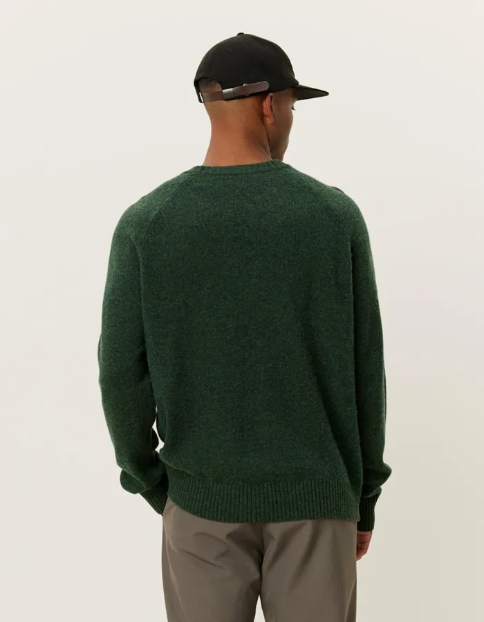 Knitwear Men Les Deux Elliot Crewneck Knit 8211 Chive GreenBlackberry