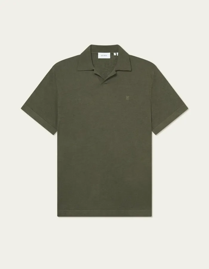 Knitwear Men Les Deux Emmanuel Polo Knit 8211 Forest Green