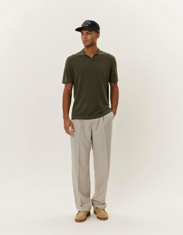 Knitwear Men Les Deux Emmanuel Polo Knit 8211 Forest Green