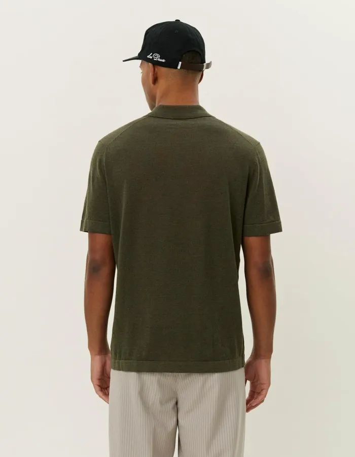 Knitwear Men Les Deux Emmanuel Polo Knit 8211 Forest Green