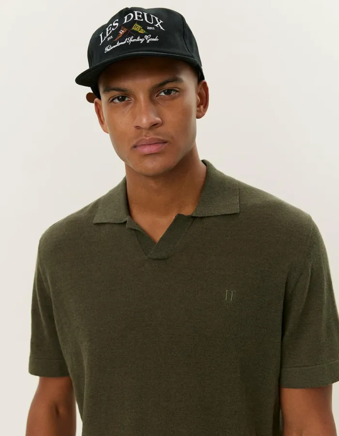 Knitwear Men Les Deux Emmanuel Polo Knit 8211 Forest Green