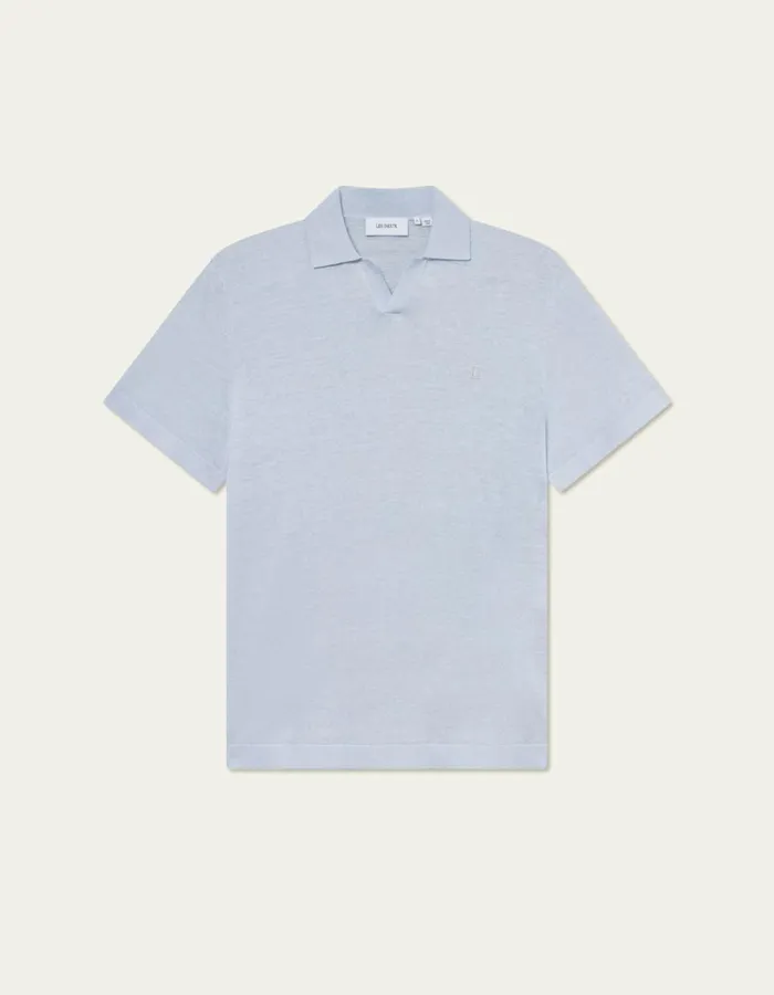 Knitwear Men Les Deux Emmanuel Polo Knit 8211 Xenon Blue