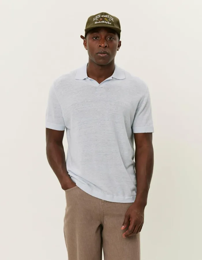 Knitwear Men Les Deux Emmanuel Polo Knit 8211 Xenon Blue