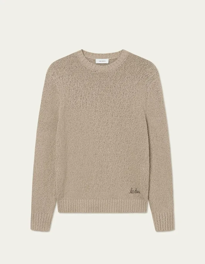 Knitwear Men Les Deux Errol Cotton Roundneck 8211 Light Desert Sand