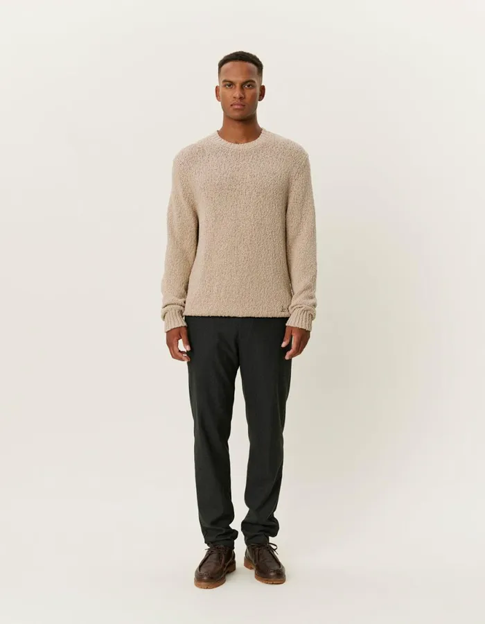 Knitwear Men Les Deux Errol Cotton Roundneck 8211 Light Desert Sand