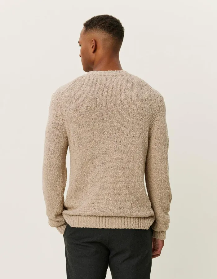 Knitwear Men Les Deux Errol Cotton Roundneck 8211 Light Desert Sand