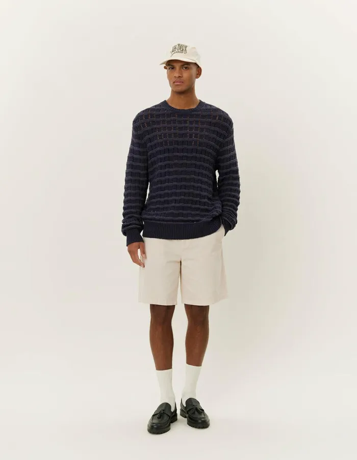 Knitwear Men Les Deux Gouen Roundneck Knit 8211 Dark Navy