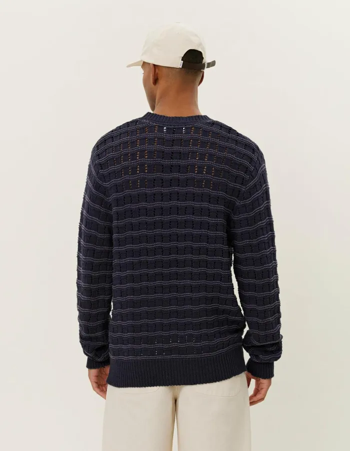 Knitwear Men Les Deux Gouen Roundneck Knit 8211 Dark Navy