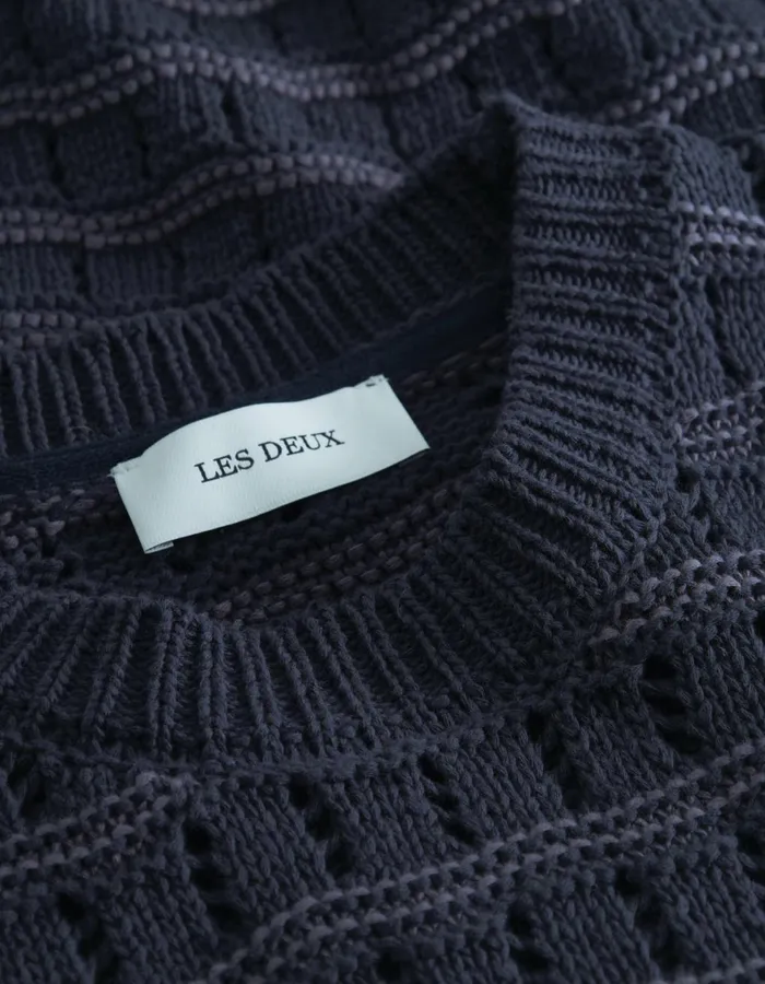 Knitwear Men Les Deux Gouen Roundneck Knit 8211 Dark Navy