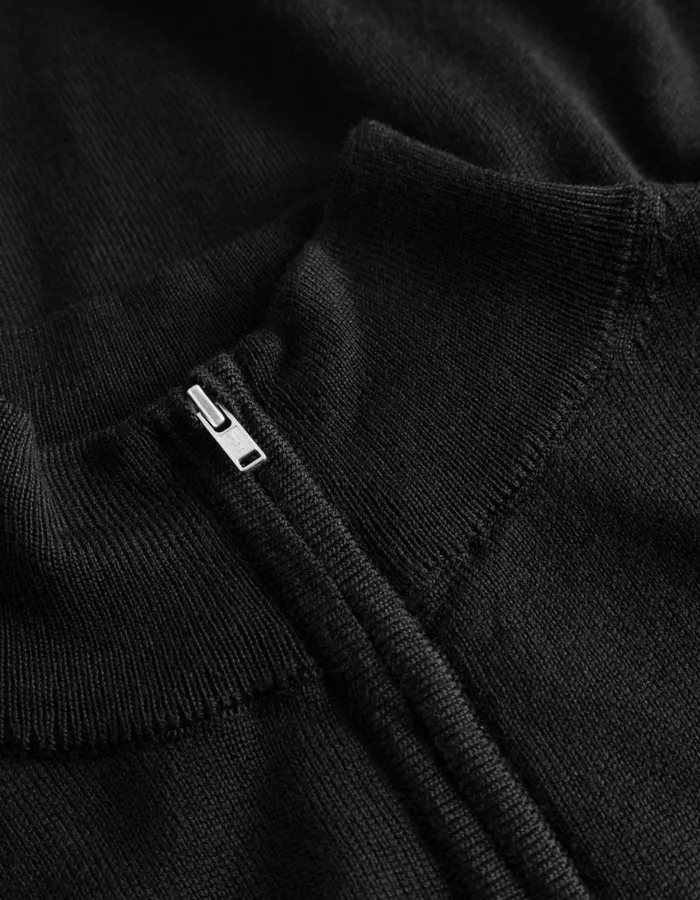 Knitwear Men Les Deux Greyson HalfZip Merino Knit 8211 BlackBlack