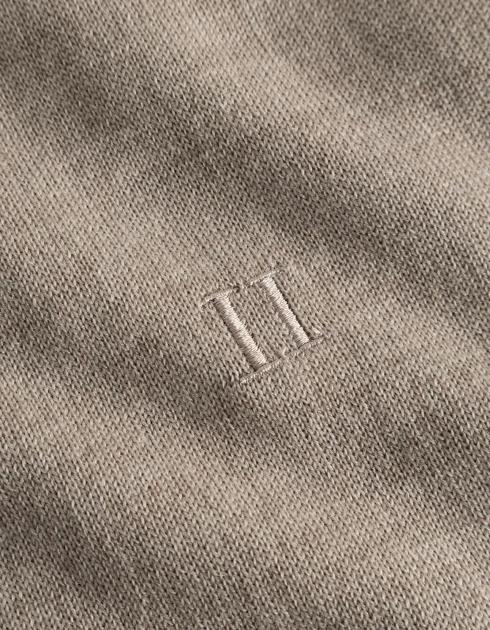 Knitwear Men Les Deux Greyson HalfZip Merino Knit 8211 Dark Sand Melange