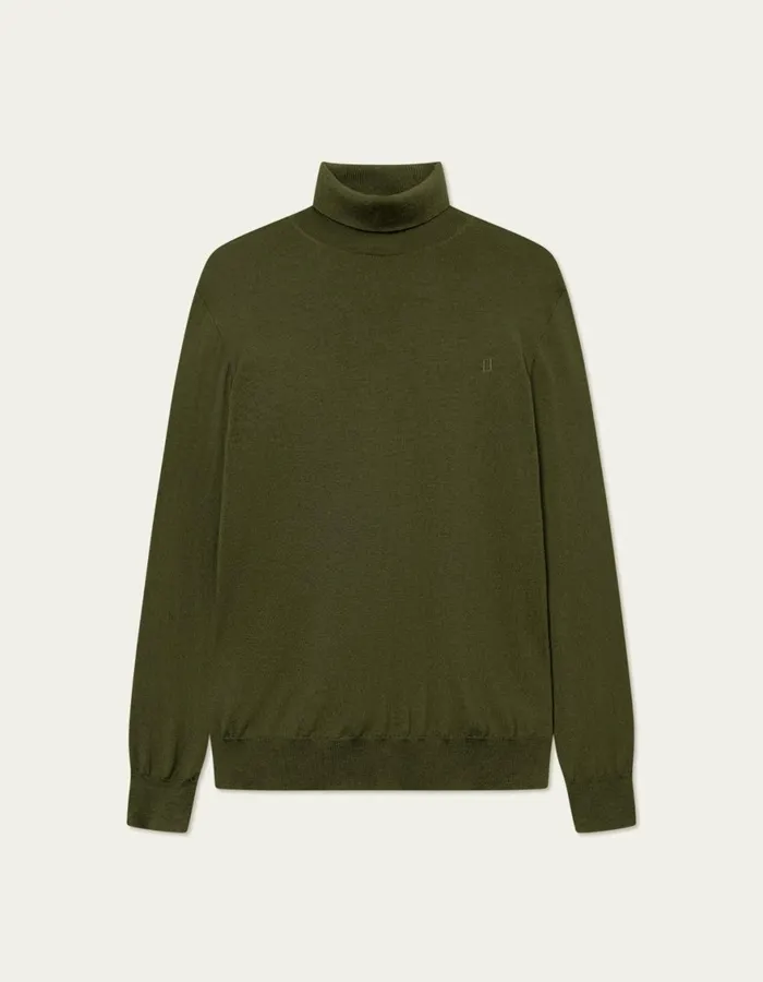 Knitwear Men Les Deux Greyson Rollneck Merino Knit 8211 Chive Green