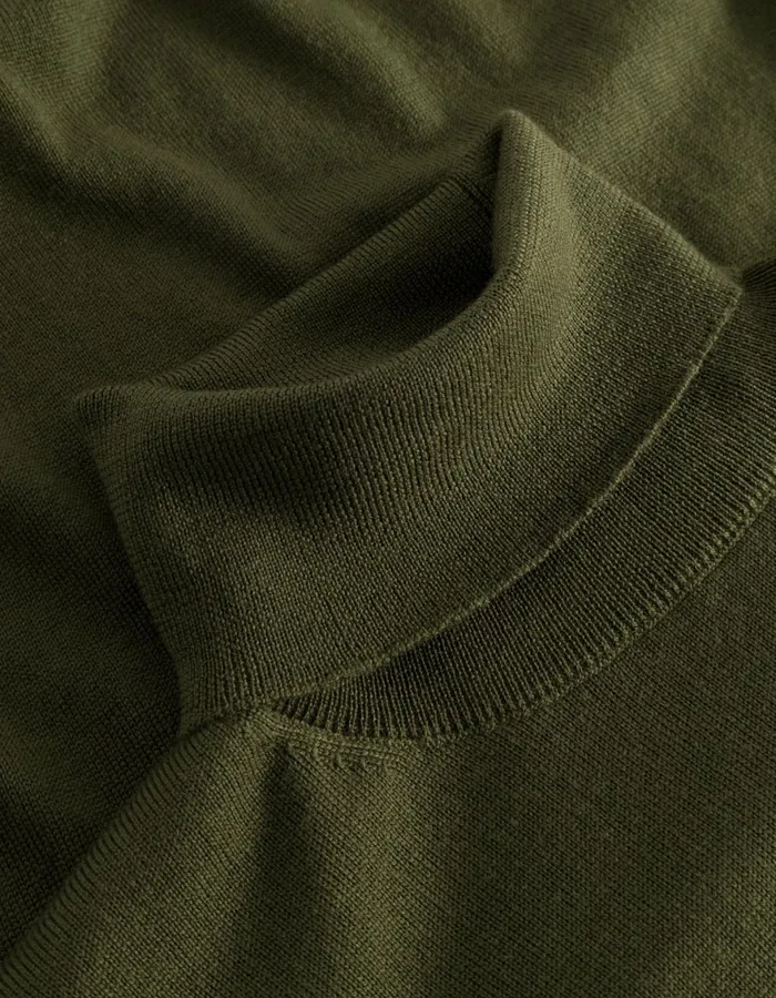 Knitwear Men Les Deux Greyson Rollneck Merino Knit 8211 Chive Green