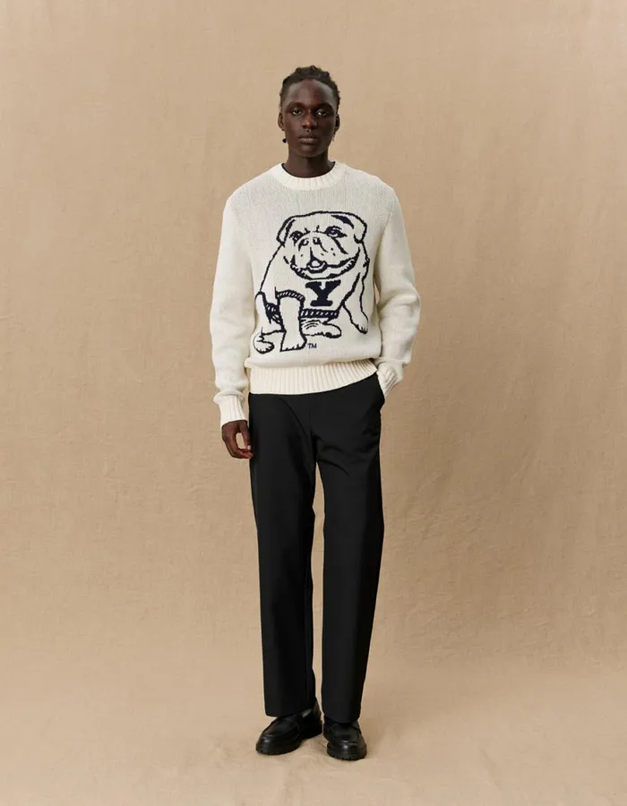 Knitwear Men Les Deux Yale Bulldog Cotton Knit 8211 Ivory