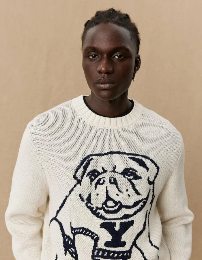 Knitwear Men Les Deux Yale Bulldog Cotton Knit 8211 Ivory