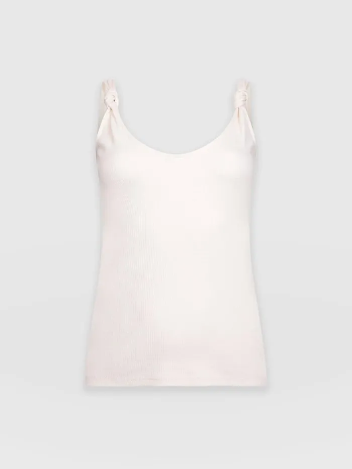 Knot Vest Rib 8211 Cream Cream Women Saint And Sofia Casual Tops