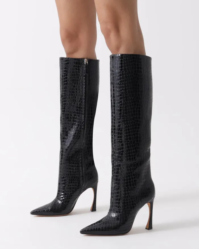Kyra Black Tall Boot 8211 Luxury Leather Boots 8211 KneeHigh Boots Black Women Alexandre Birman Boots