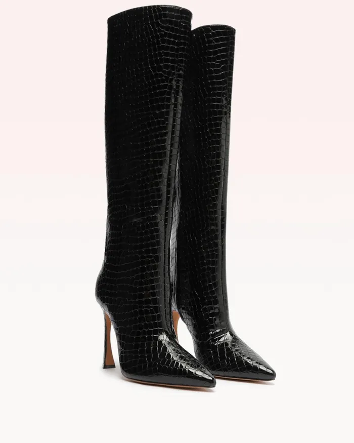 Kyra Black Tall Boot 8211 Luxury Leather Boots 8211 KneeHigh Boots Black Women Alexandre Birman Boots