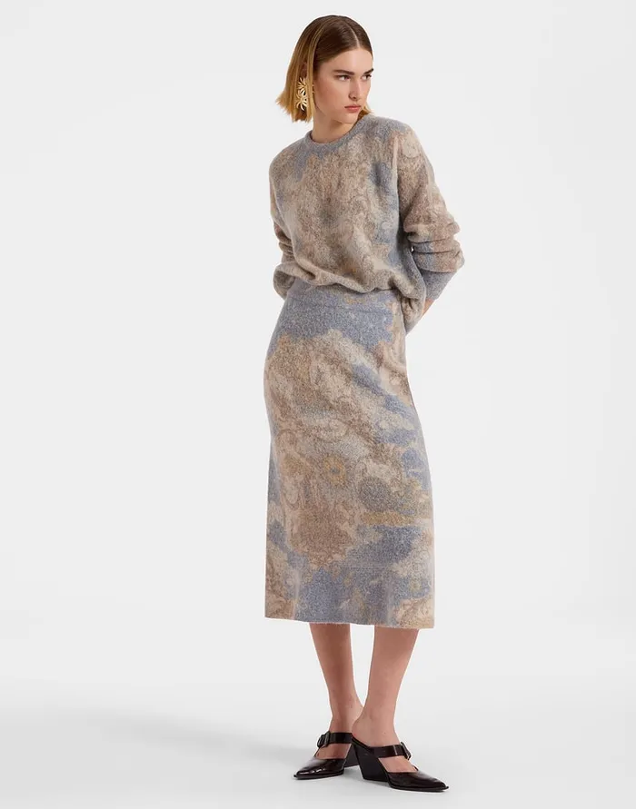 La Doublej AllIn Skirt Light Blue In Woolmix Women Skirts