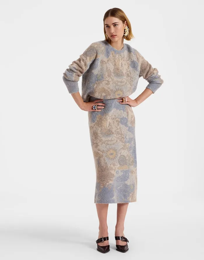 La Doublej AllIn Skirt Light Blue In Woolmix Women Skirts
