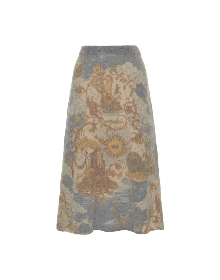 La Doublej AllIn Skirt Light Blue In Woolmix Women Skirts