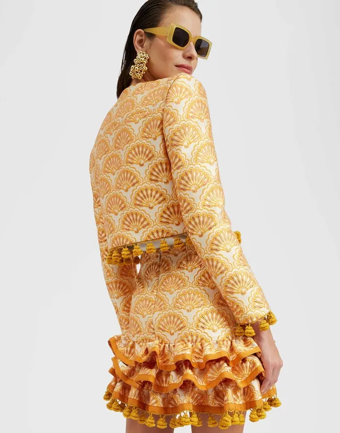 La Doublej Bijoux Jacket Fans Gold In Jacquard With Tassels Women Outerwear