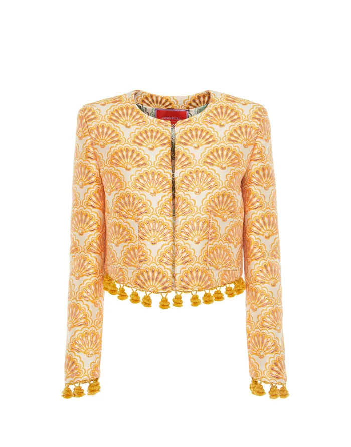 La Doublej Bijoux Jacket Fans Gold In Jacquard With Tassels Women Outerwear