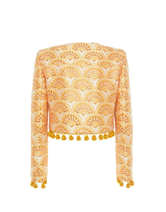 La Doublej Bijoux Jacket Fans Gold In Jacquard With Tassels Women Outerwear