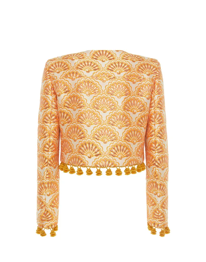 La Doublej Bijoux Jacket Fans Gold In Jacquard With Tassels Women Outerwear