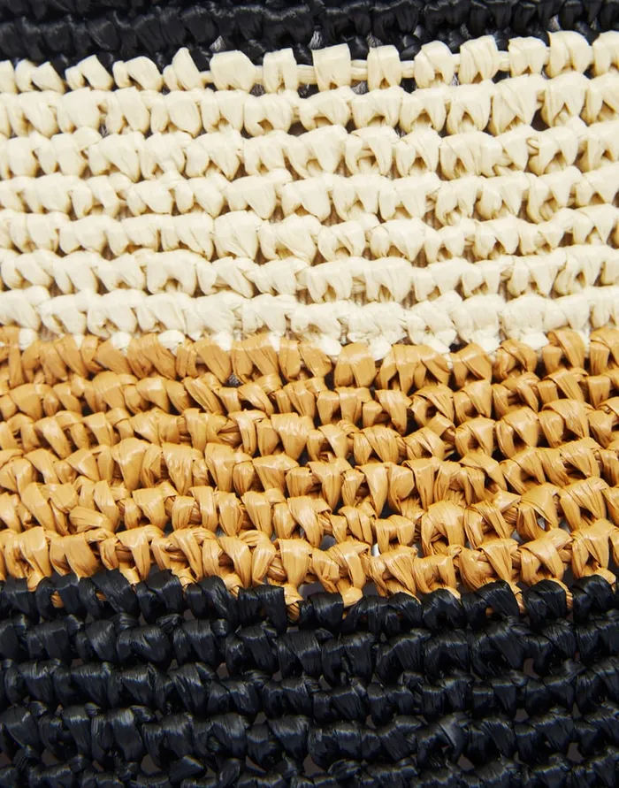 La Doublej Bucket Hat Color Block Light Beige In Raffia Crochet Women Hats