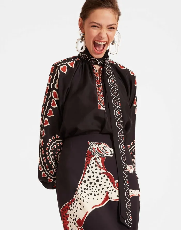 La Doublej Cerere Blouse Gattopardo Place Black In Silk Voile Women Shirts and Tops La Doublej Cerere Blouse Gattopardo Place Black In Silk Voile Women Shirts and Tops