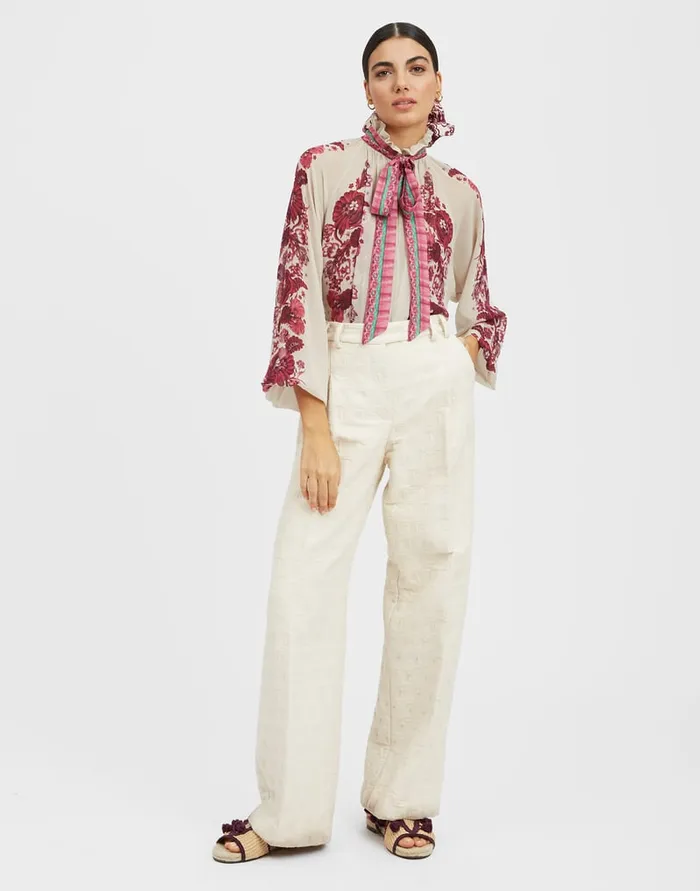 La Doublej Cerere Blouse Zodiac Place Purple In Silk Chiffon Women Shirts and Tops La Doublej Cerere Blouse Zodiac Place Purple In Silk Chiffon Women Shirts and Tops