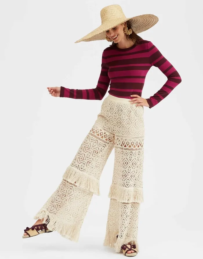 La Doublej Crew Top Solid Fuchsia In Cotton Cashmere Women Knitwear