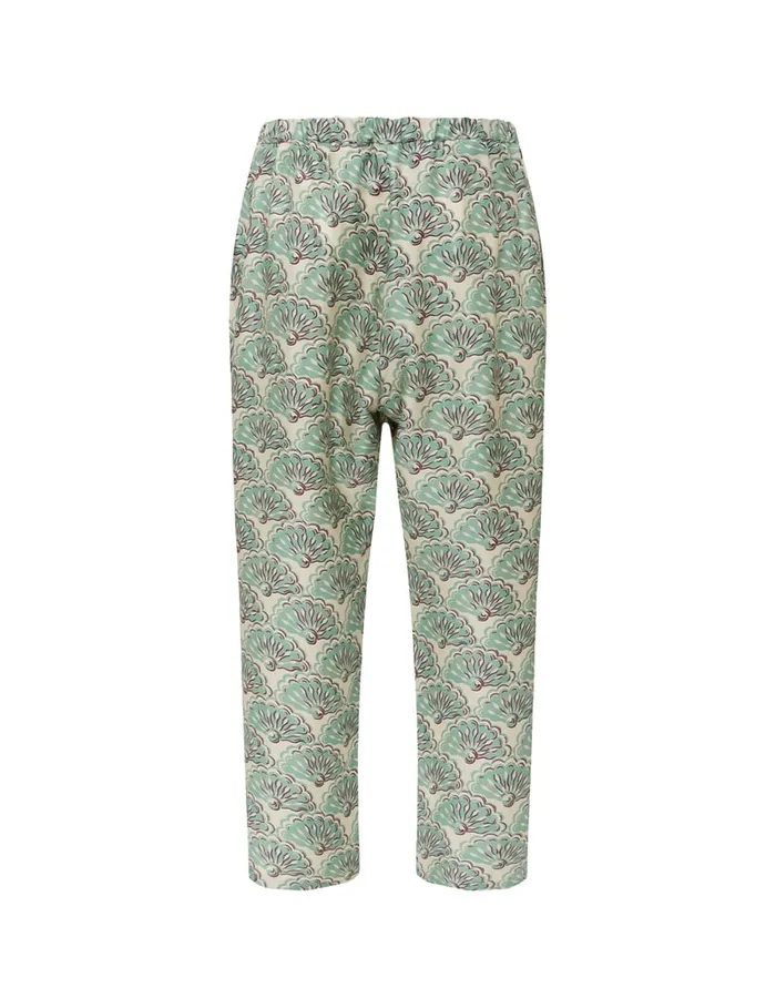 La Doublej Drawstring Pants Fans Mint In Silk Twill Women Shorts and Pants