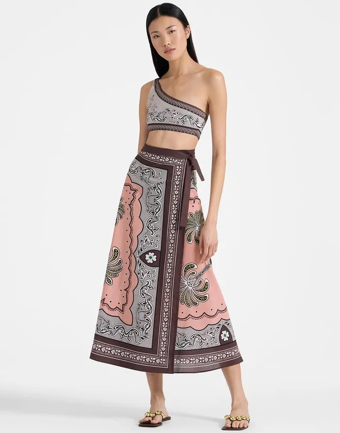 La Doublej Flipper Skirt Mirage Place Pink In Cotton Muslin Women Skirts